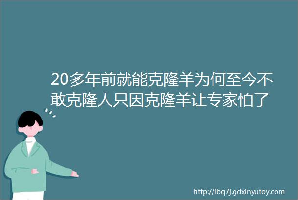 20多年前就能克隆羊为何至今不敢克隆人只因克隆羊让专家怕了